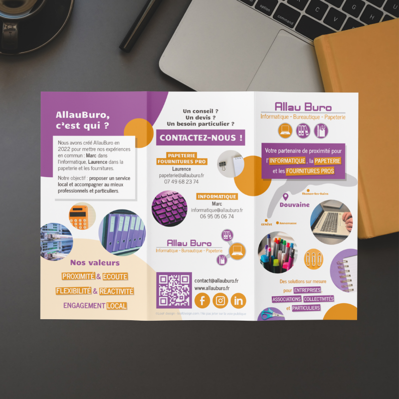Dépliant 3 volets, AllauBuro