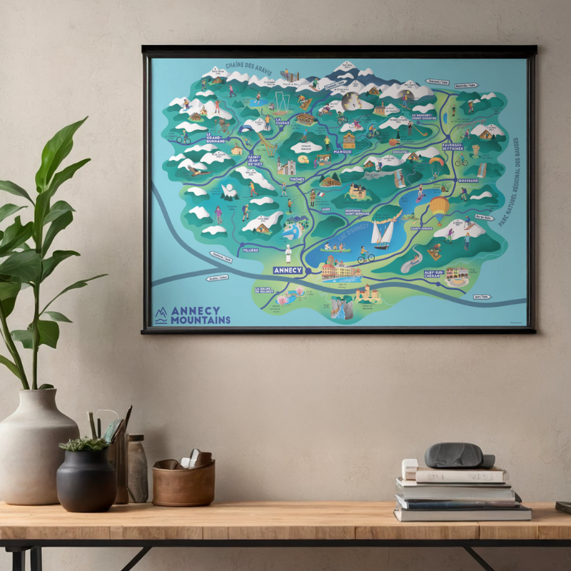 Carte touristique illustrée, Annecy Mountains